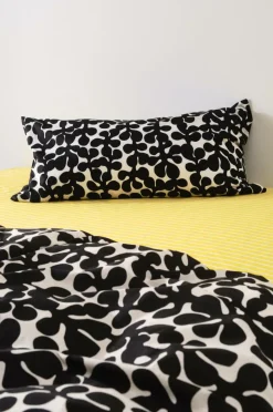 Örngott|Jotex KNOTA 90x50 Cm Ekologisk örngott Vit/svart
