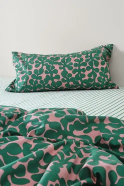 Örngott|Jotex KNOTA 90x50 Cm Ekologisk örngott Rosa/grön