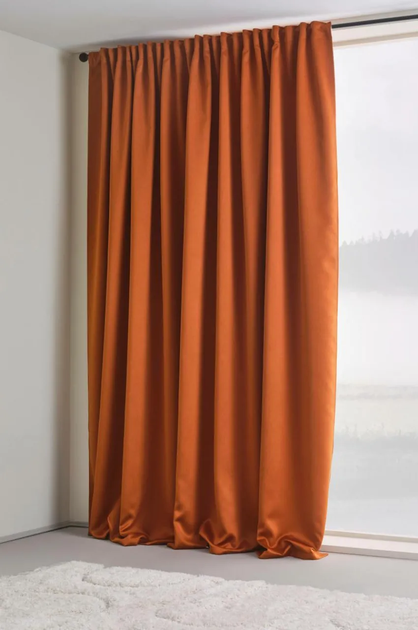 Mörkläggningsgardiner|Jotex KYLIE Mörkläggningsgardin 1 Längd - Extra Bred Bränd orange
