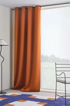Öljettgardiner|Mörkläggningsgardiner|Jotex KYLIE Mörkläggningsgardin Med öljetter - 1 Längd Bränd orange