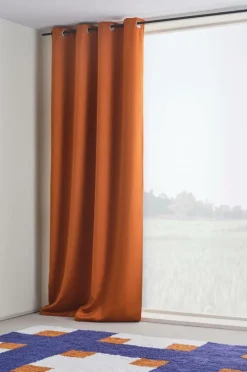 Öljettgardiner|Mörkläggningsgardiner|Jotex KYLIE Mörkläggningsgardin Med öljetter - 1 Längd Bränd orange