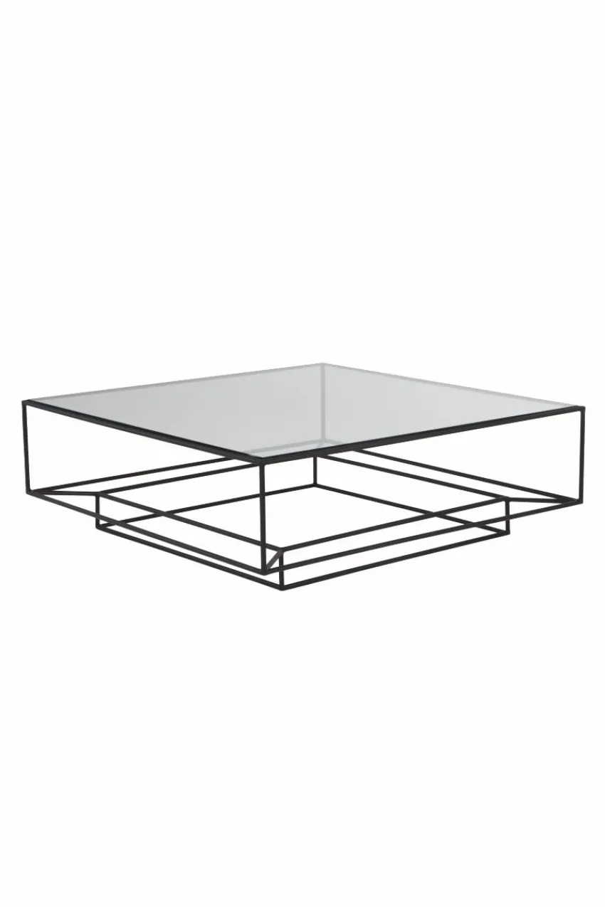 Bord|Jotex LAKELAND Soffbord 102x102 Cm Glas/svart