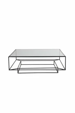 Bord|Jotex LAKELAND Soffbord 102x102 Cm Glas/svart