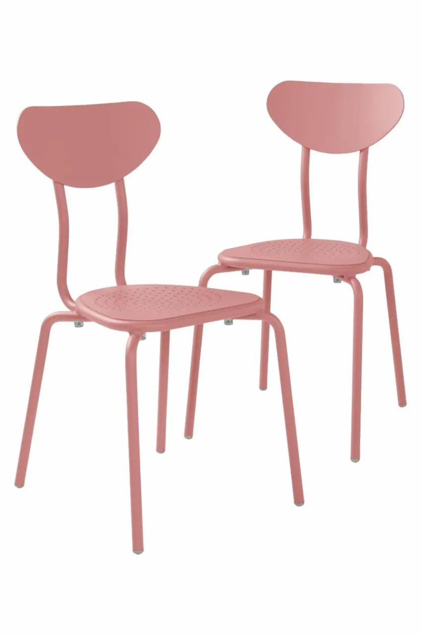 Utestolar & Utepallar|Utemöbler|Jotex LANNION Utestol 2-pack Mörk puderrosa