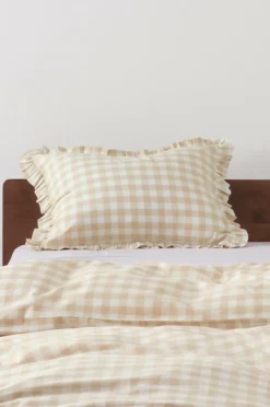 Örngott|Jotex LAUREN FRILL örngott Med Volang Ekologisk 60x50 Cm Beige/vit
