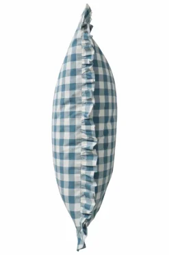 Örngott|Jotex LAUREN FRILL örngott Med Volang Ekologisk 60x50 Cm Blå/vit