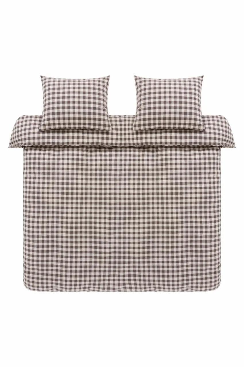 Påslakanset|Jotex LAUREN Påslakanset Dubbelsäng Ekologisk Brun/beige
