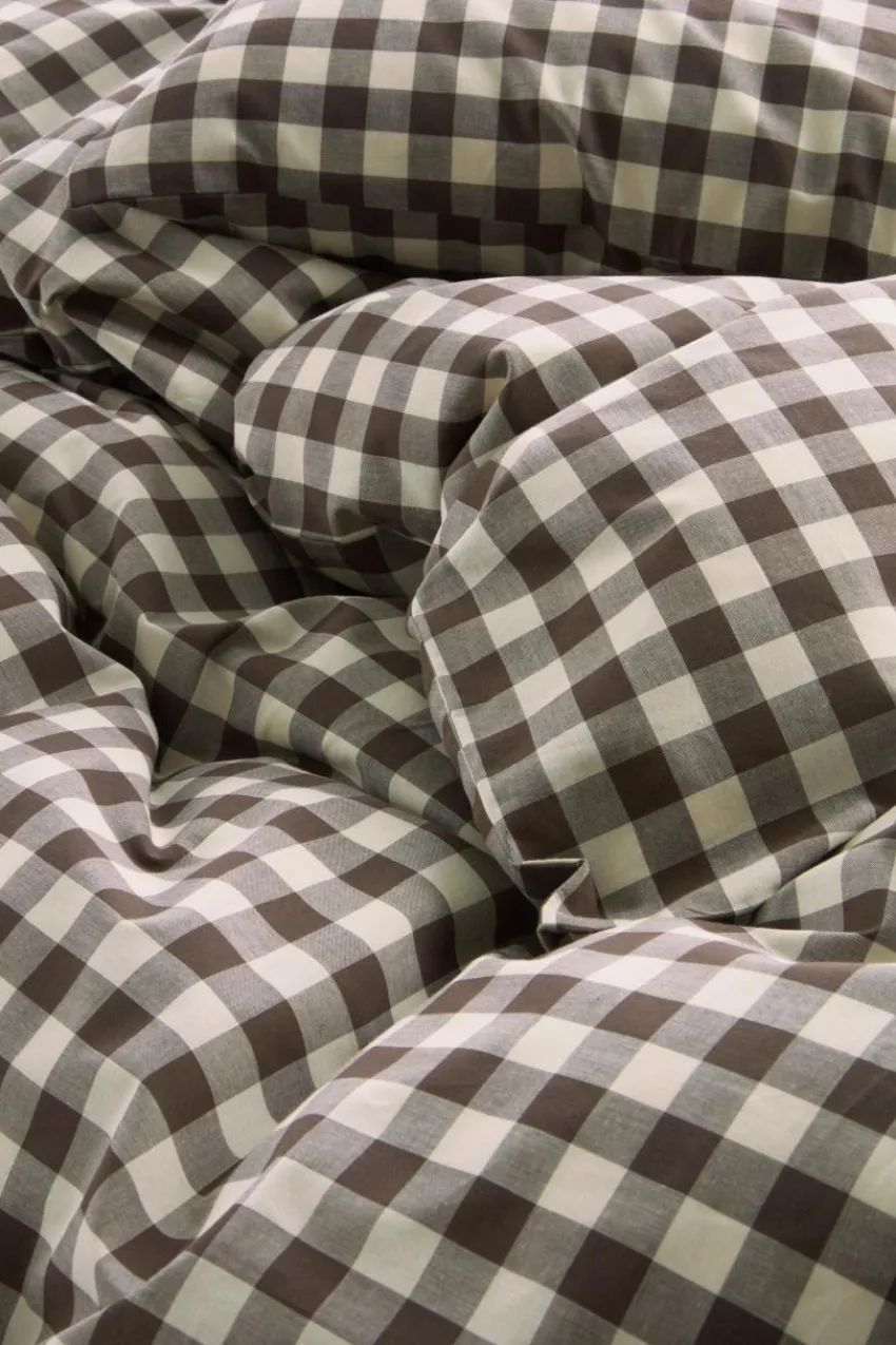 Påslakanset|Jotex LAUREN Påslakanset Dubbelsäng Ekologisk Brun/beige