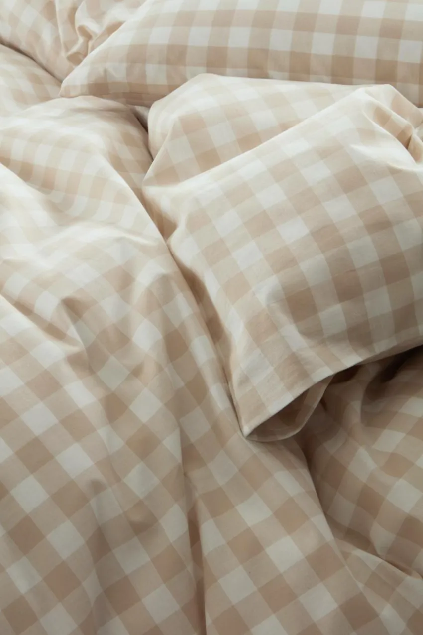 Påslakanset|Jotex LAUREN Påslakanset Enkelsäng Ekologisk Beige/vit