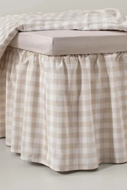 Sängkappor|Jotex LAUREN Sängkappa Ekologisk Höjd 45 Cm Beige/vit
