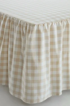 Sängkappor|Jotex LAUREN Sängkappa Ekologisk Höjd 45 Cm Beige/vit