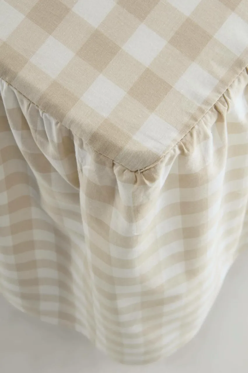 Sängkappor|Jotex LAUREN Sängkappa Ekologisk Höjd 45 Cm Beige/vit