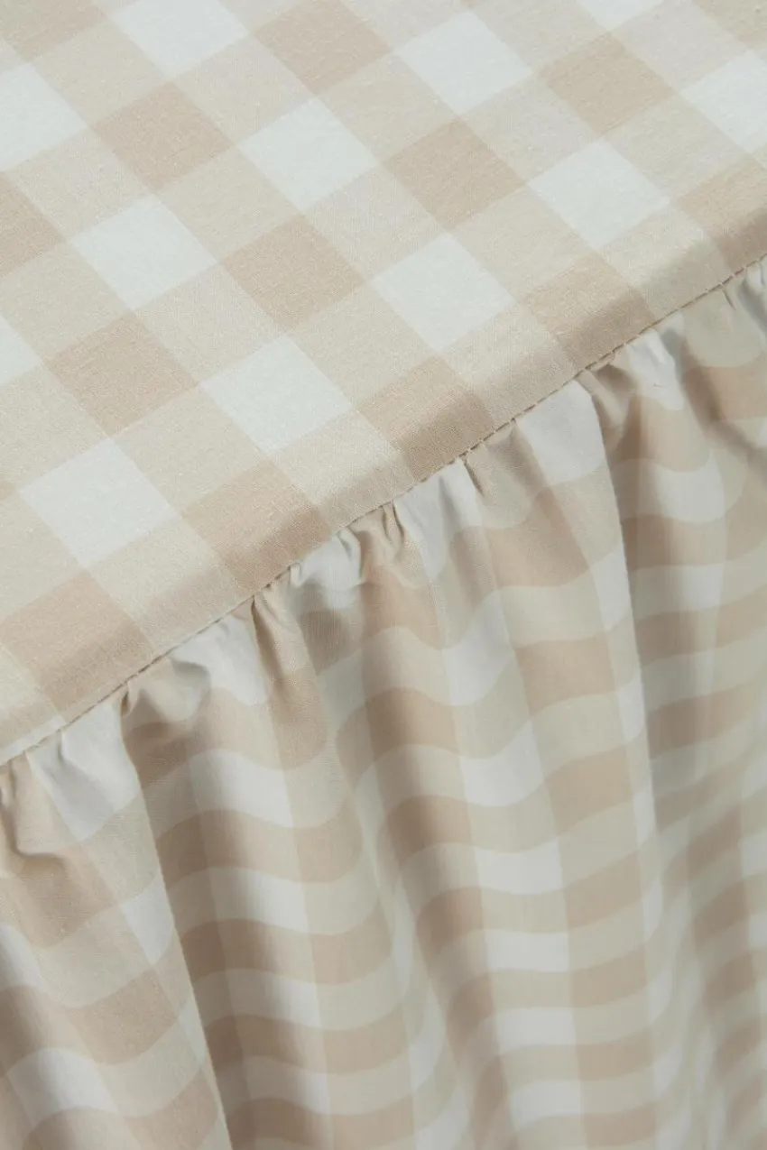 Sängkappor|Jotex LAUREN Sängkappa Ekologisk Höjd 45 Cm Beige/vit