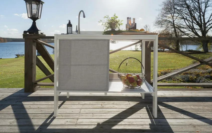 Utekök|Utemöbler|Jotex LÄCKÖ Utekök Med Vask Vit