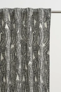 Multifunktionsgardiner|Jotex LEAVES Multifunktionsgardin 2-pack Naturvit/svart