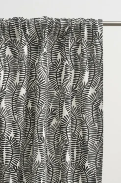 Multifunktionsgardiner|Jotex LEAVES Multifunktionsgardin 2-pack Naturvit/svart