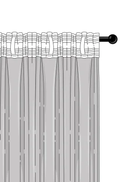 Multifunktionsgardiner|Jotex LEAVES Multifunktionsgardin 2-pack Naturvit/svart