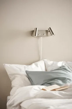 Vägglampor|Jotex LEE Vägglampa - Dubbel Nickelsatin
