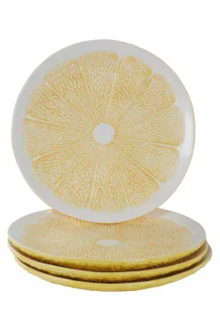 Tallrikar|Jotex LEMON Tallrik 4-pack ø 27 Cm Gul/vit