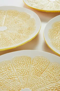 Tallrikar|Jotex LEMON Tallrik 4-pack ø 27 Cm Gul/vit