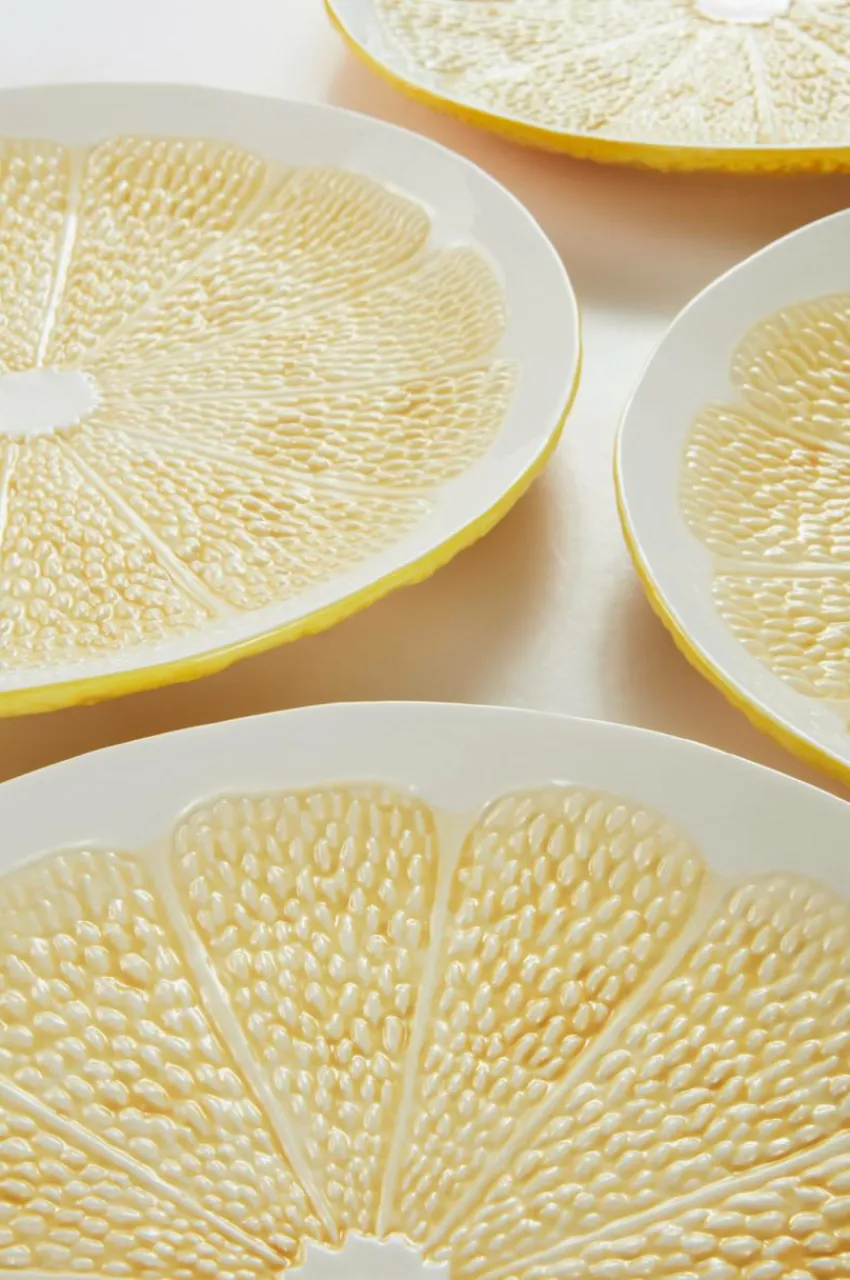 Tallrikar|Jotex LEMON Tallrik 4-pack ø 27 Cm Gul/vit