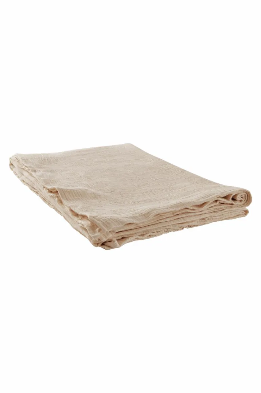 Överkast|Jotex LILIA överkast - Enkelsäng 180x260 Cm - Ekologisk Linnebeige