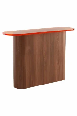 Bord|Jotex LIVI Sideboard 35x120 Cm Orange/valnöt