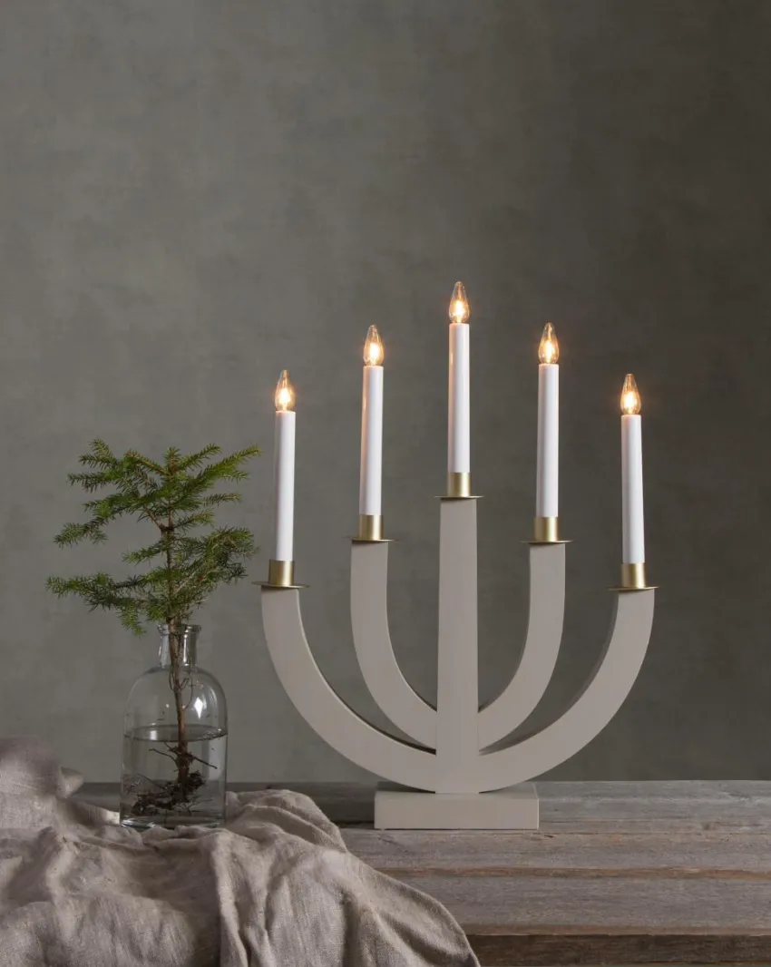 Julbelysning|Jotex Ljusstake Eli Beige