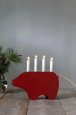 Julbelysning|Jotex Ljusstake Gry Höjd 28 Cm Red