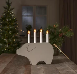 Julbelysning|Jotex Ljusstake Gry Höjd 28 Cm Beige