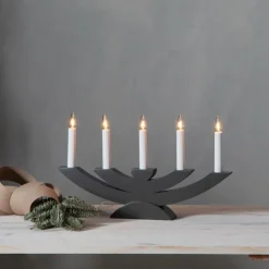 Julbelysning|Jotex Ljusstake Navida 24cm Grafitgrå