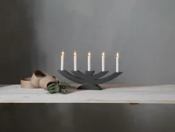 Julbelysning|Jotex Ljusstake Navida 24cm Grafitgrå