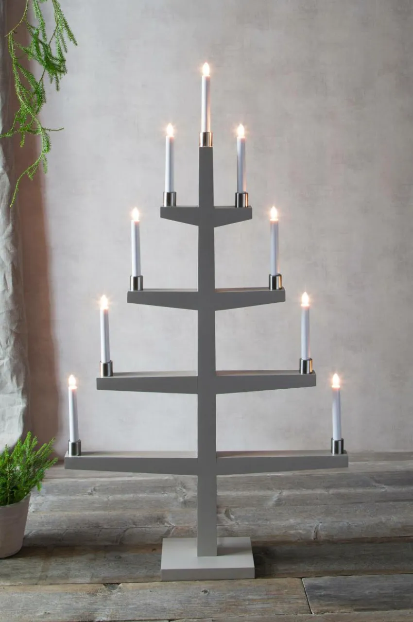 Julbelysning|Jotex Ljusstake Tall 9 Ljuskällor Beige