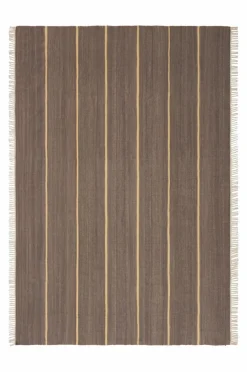Ullmattor|Jotex LORI STRIPE 02 Ullmatta 200x300 Cm Mörkgrå/gul