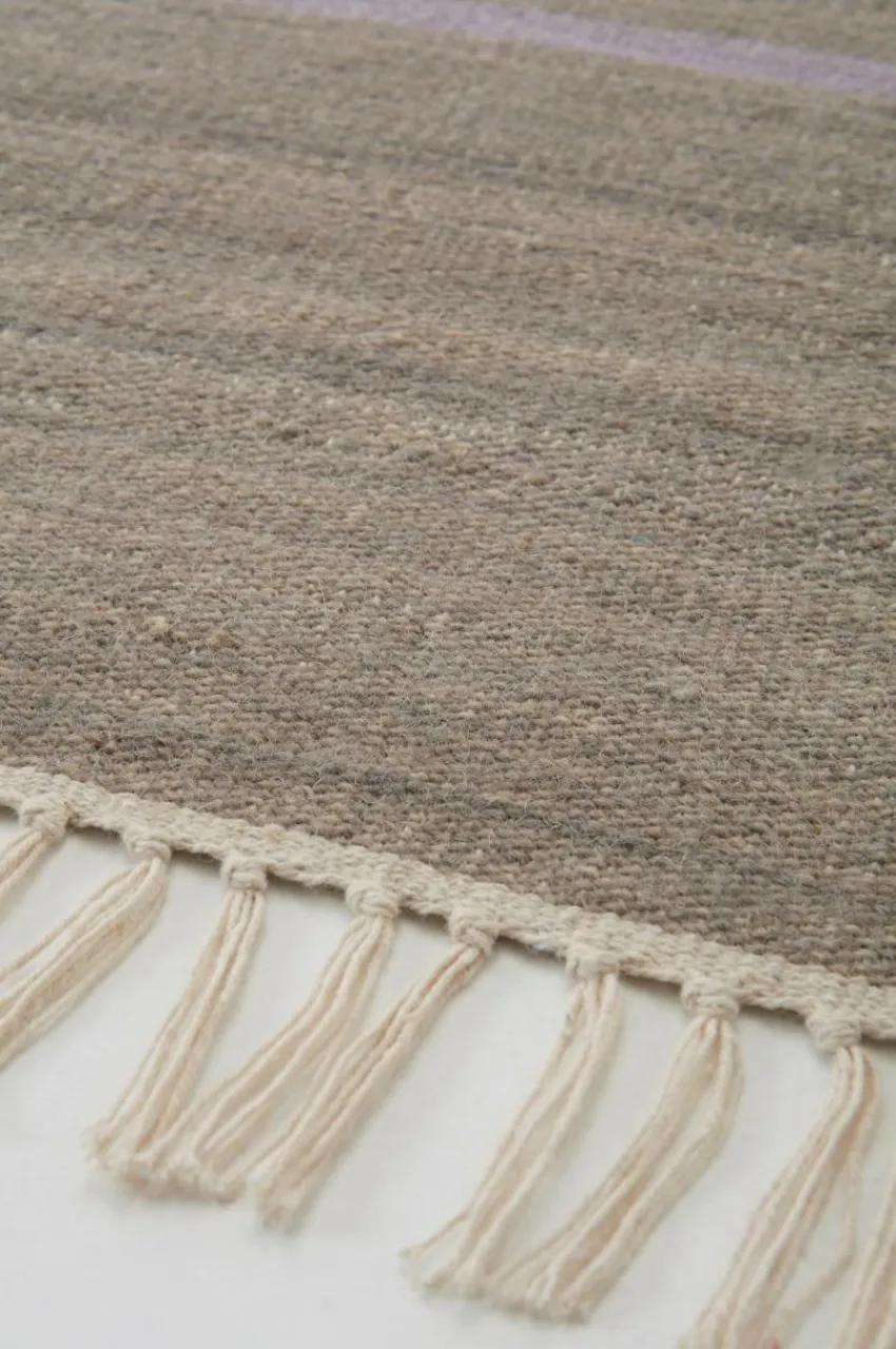 Ullmattor|Jotex LORI STRIPE 02 Ullmatta 200x300 Cm Grå/ljuslila