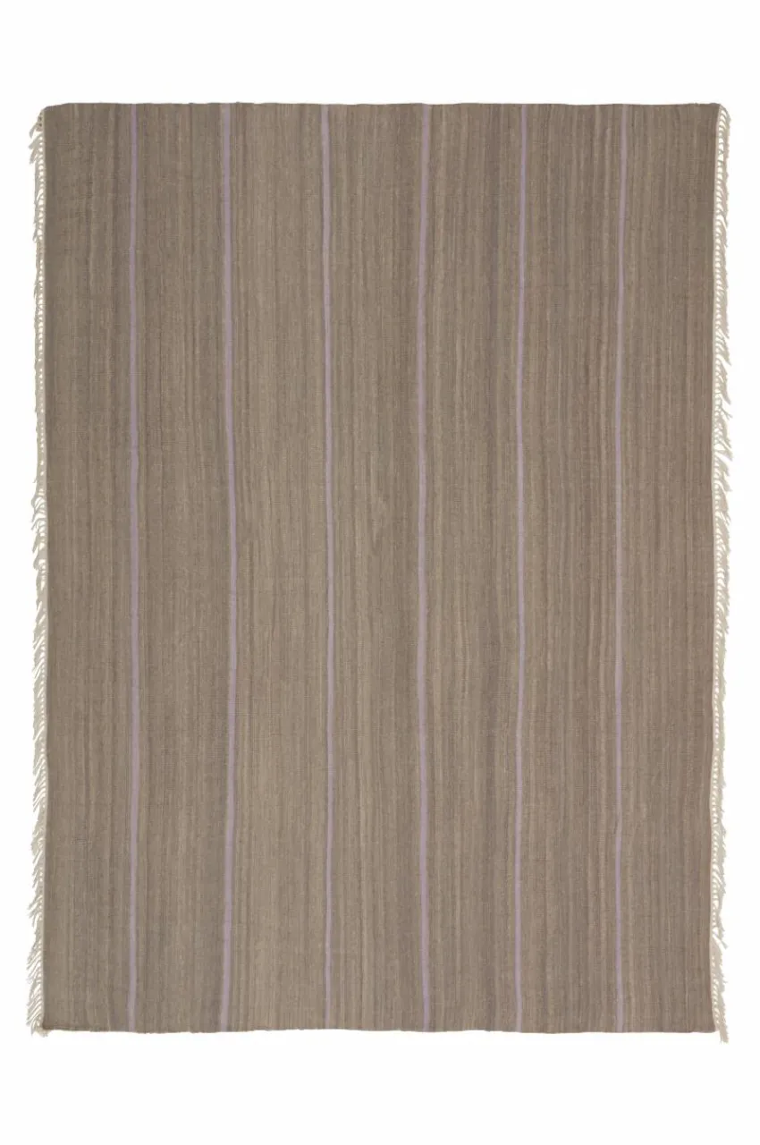 Ullmattor|Jotex LORI STRIPE 02 Ullmatta 200x300 Cm Grå/ljuslila