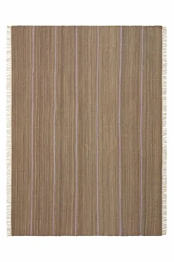 Ullmattor|Jotex LORI STRIPE 02 Ullmatta 200x300 Cm Grå/ljuslila