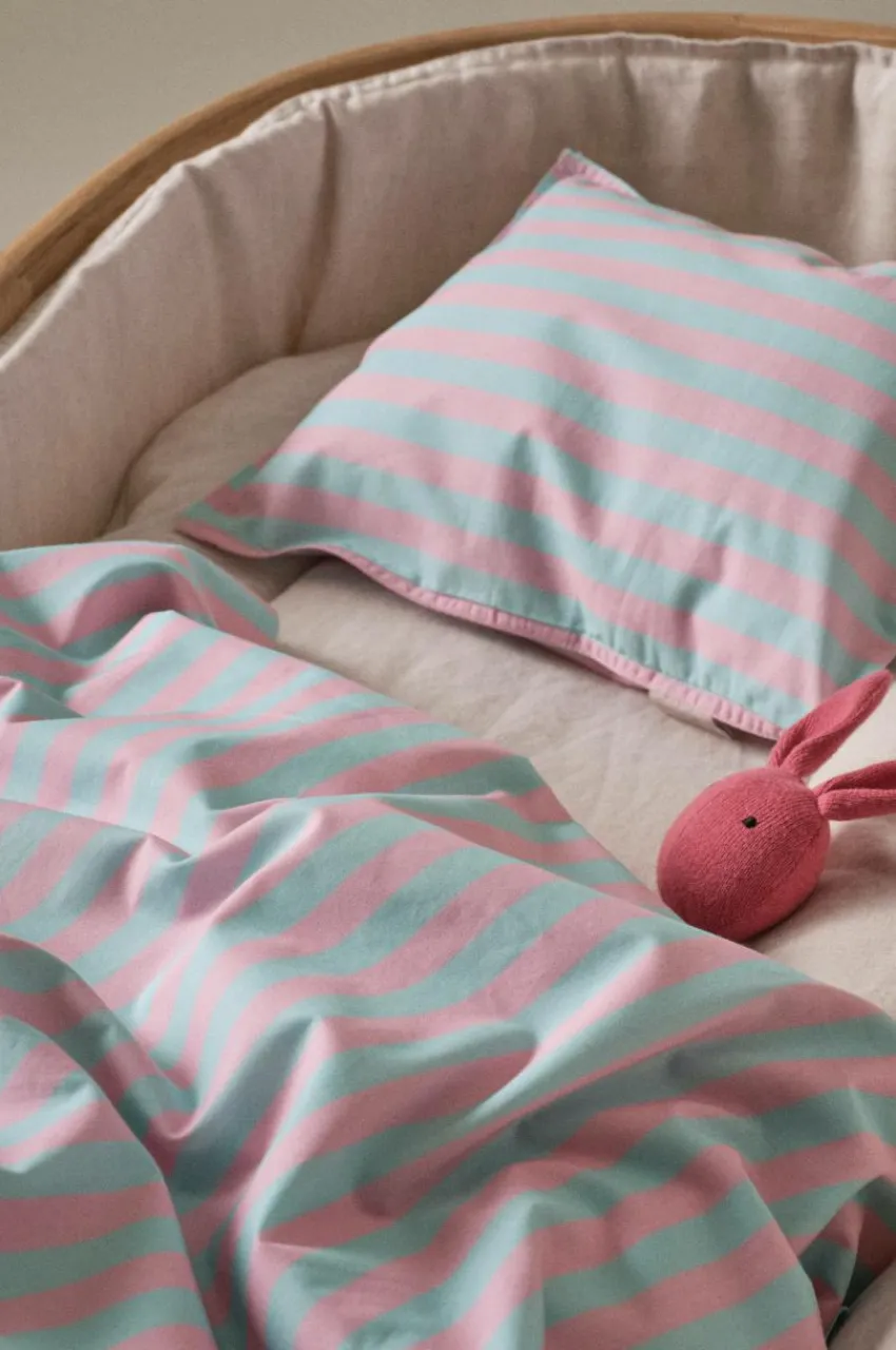 Barnsängkläder|Jotex LOUSA BABY Påslakanset Vagn/vagga - Ekologisk Rosa/blå