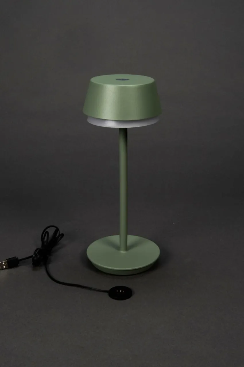 Utebelysning|Utebelysning|Jotex LYON Bordslampa Uppladdningsbar Utomhus Grön/Grå