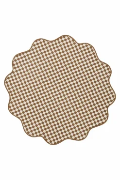 Bomulls- & Trasmattor|Jotex LYRA Rund Bomullsmatta ø 125 Cm Beige/brun