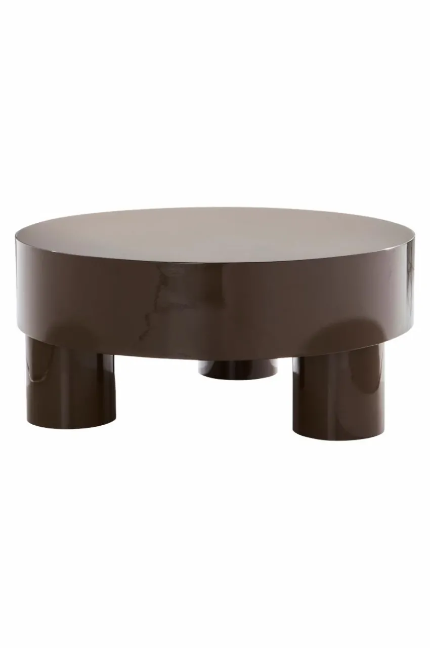 Bord|Jotex MALARO GLOSSY Runt Soffbord ø 90 Cm Brun