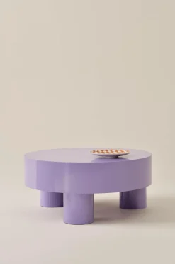 Bord|Jotex MALARO GLOSSY Runt Soffbord ø 90 Cm Lila