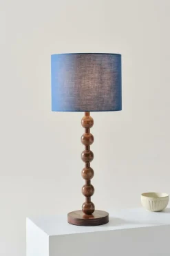 Bordslampor|Jotex MALIA Bordslampa Valnötsbrun/blå