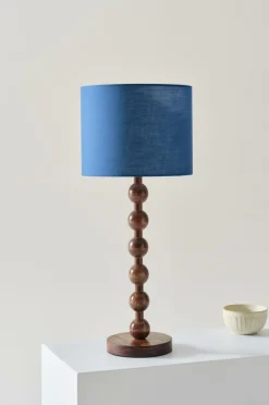 Bordslampor|Jotex MALIA Bordslampa Valnötsbrun/blå