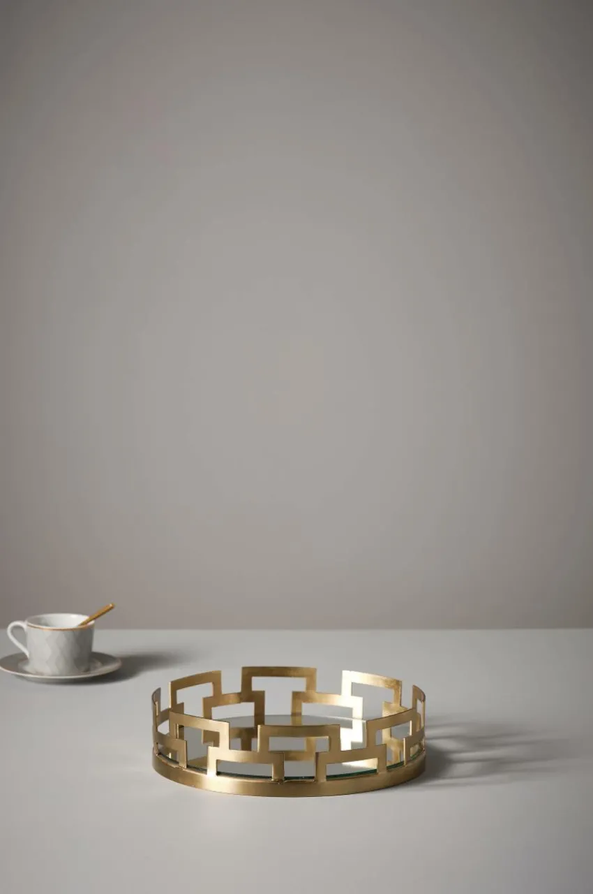 Brickor & Serveringsfat|Jotex MALLIS Bricka - Liten ø 30,5 Cm Guld