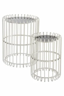 Bord|Jotex MANNHEIM Sidobord 2 Delar Silver/svart glas