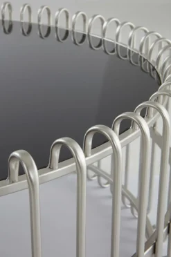 Bord|Jotex MANNHEIM Soffbord ø 90 Cm Silver/svart glas