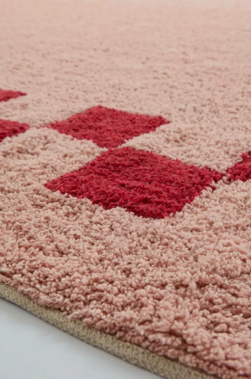 Bomulls- & Trasmattor|Jotex MAPLE Kvadratisk Luggmatta 250x250 Cm Rosa/röd