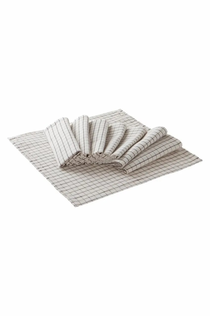 Servetter|Jotex MARGO Servett 8-pack Beige/svart