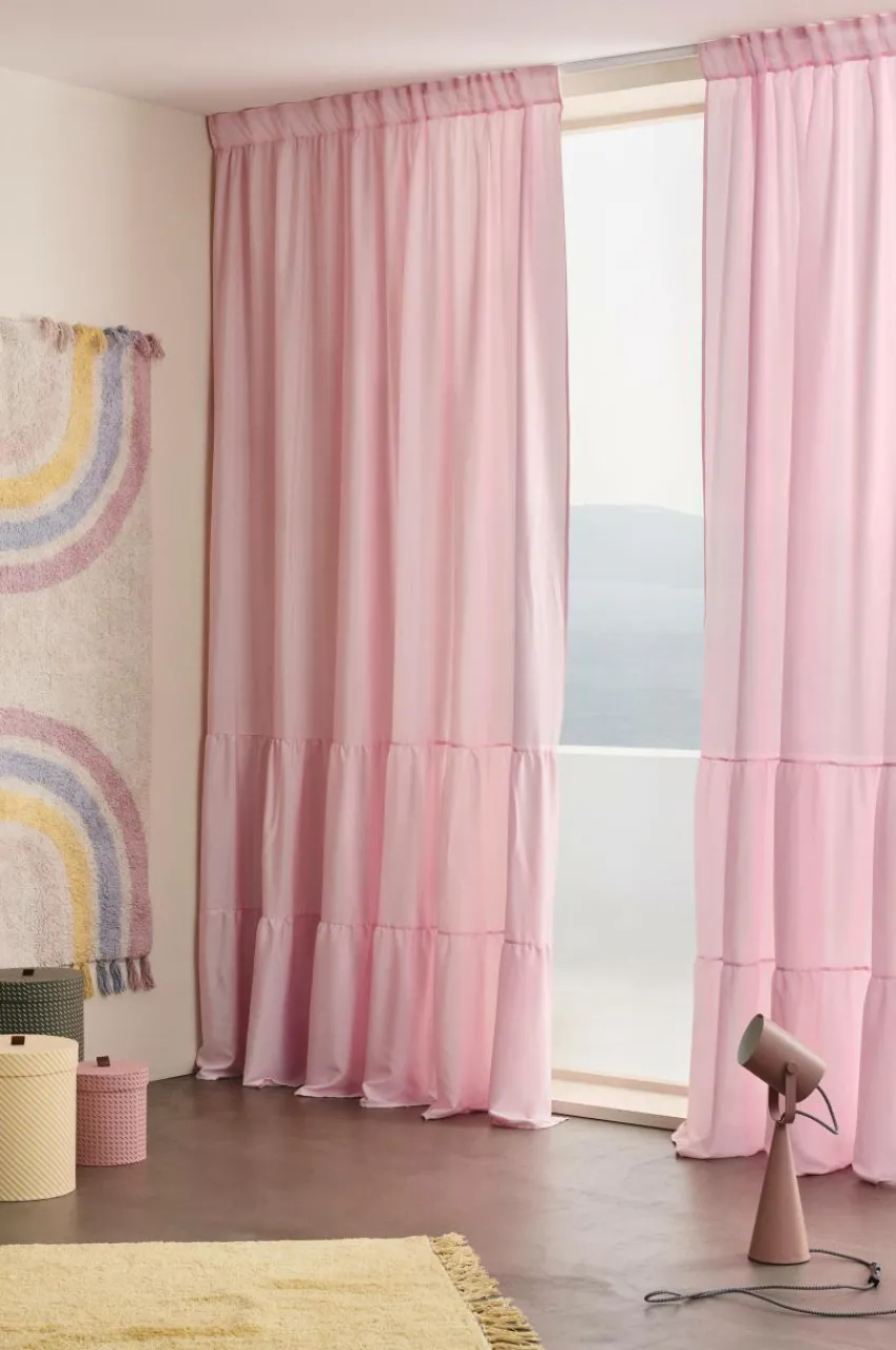 Barngardiner|Jotex MEAUX Multifunktionsgardin 2-pack Rosa